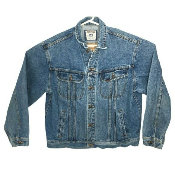 Lee Jean Jacket Mens L Justin Boots Wrangler National Rodeo Finals 2002 Vegas Tr